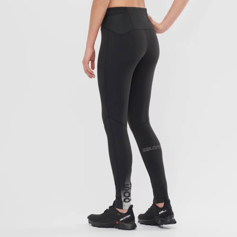 Black Salomon Xa Warm Women's Running Tights | IE TY9753